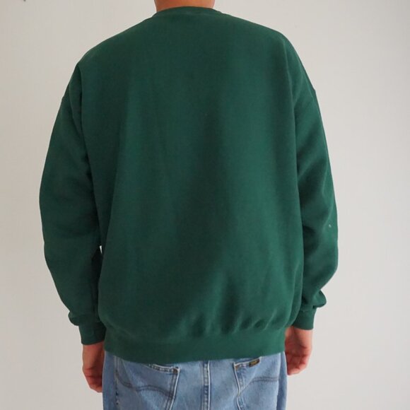 Vintage Lee Heavyweight Sweatshirt Green Loon River Cafe Graphic Made USA XL - Picture 2 of 9